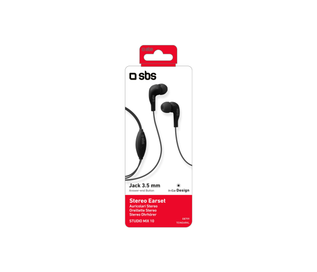 SBS SŁUCHAWKI DOUSZNE SBS Earset Studio Mix Czarne ^ - 1436332 - zdjęcie 2